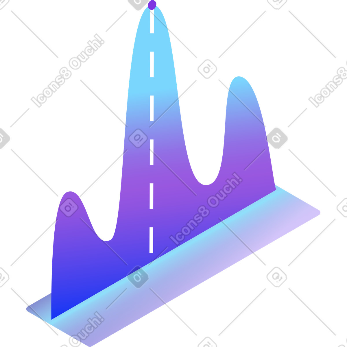 Vertical chart of increase and decrease with fixation point illustration in Hi-tech style download in PNG, SVG