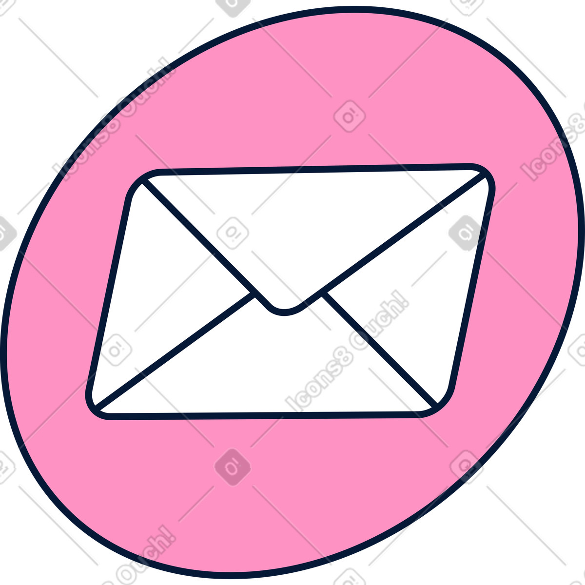 Mail envelope in circle icon illustration Neat style download PNG, SVG