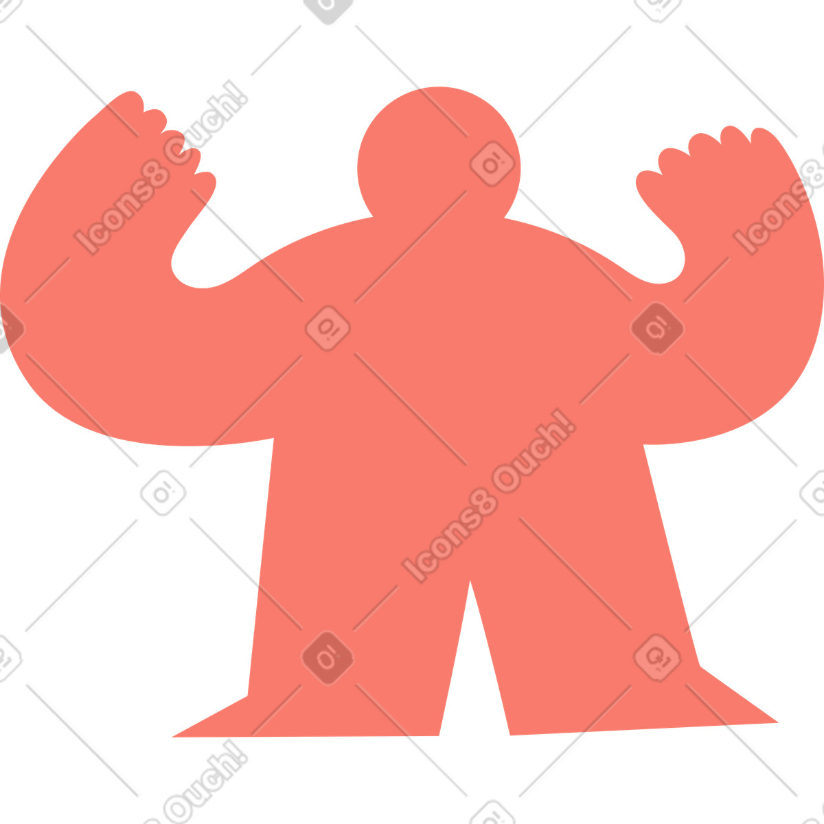 Ilustração de Abstract character with outstretched hands representing happiness freedom and excitement em no estilo Bold People para baixar em PNG, SVG