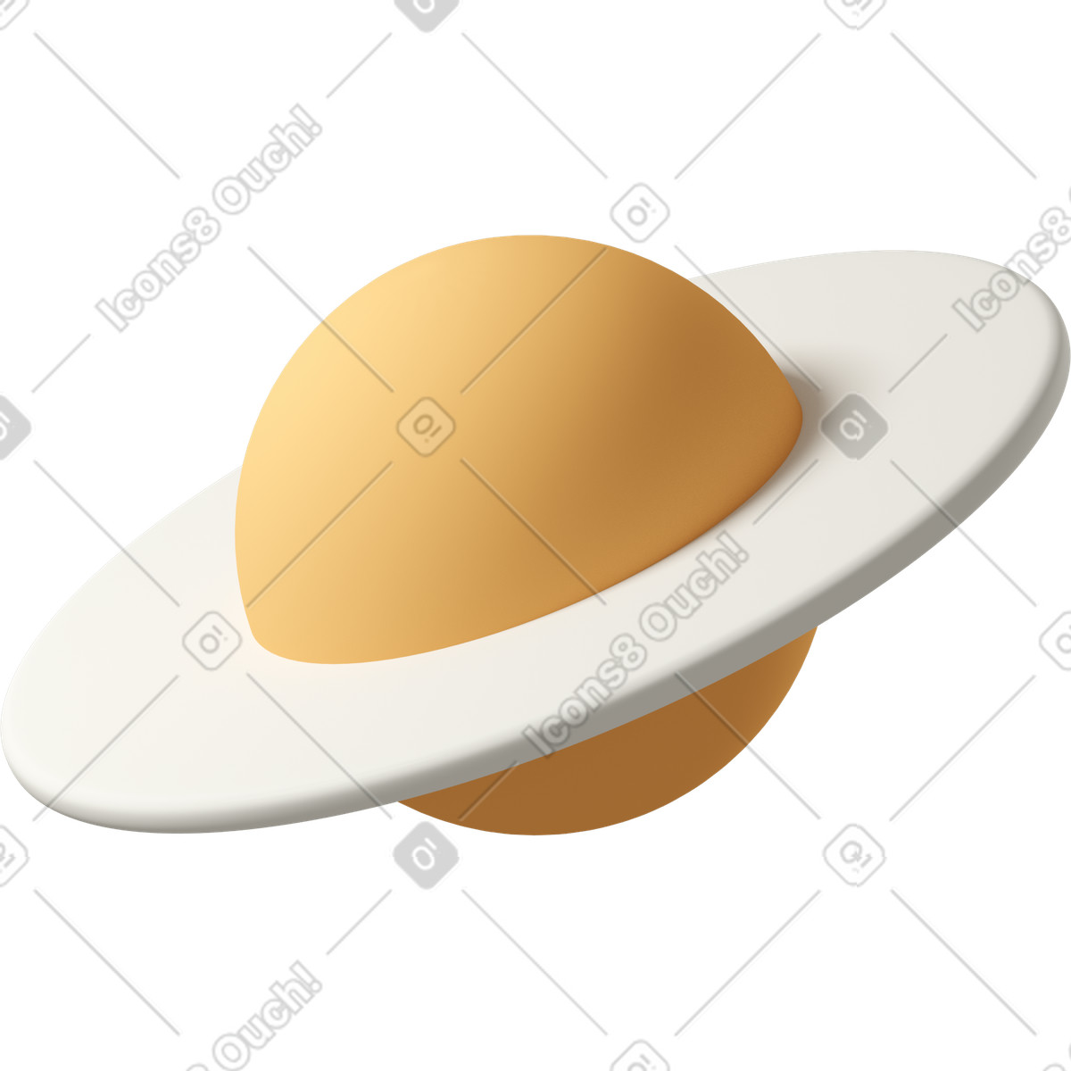 Ilustração de Orange planet with disk em no estilo 3D Casual life para baixar em PNG, SVG