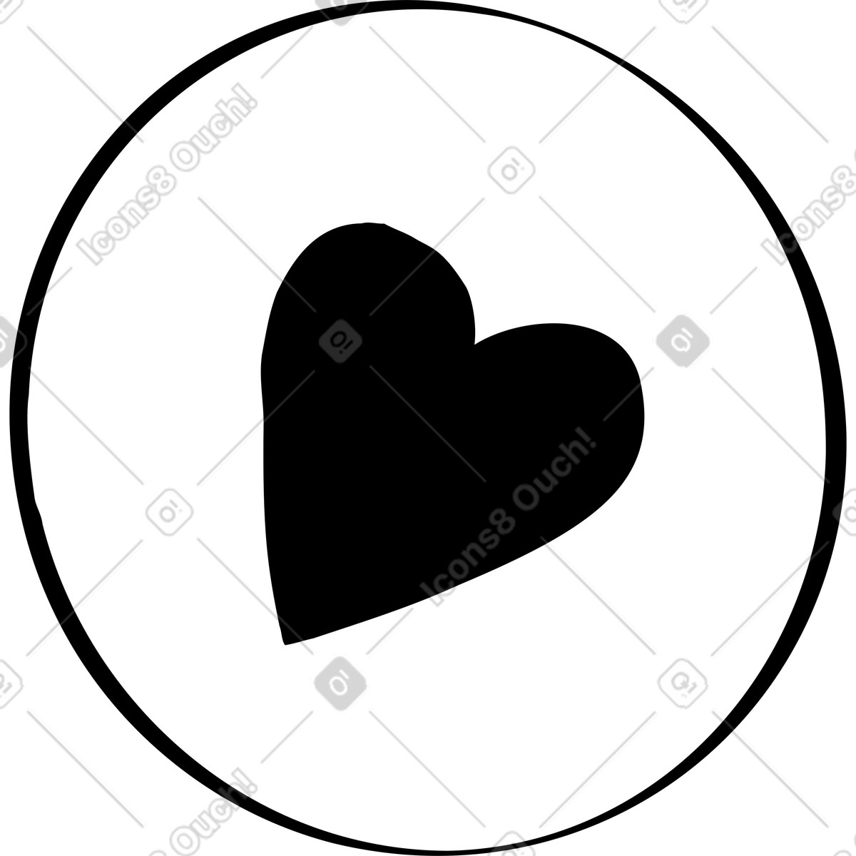 Heart in a circle illustration Journal style download PNG, SVG