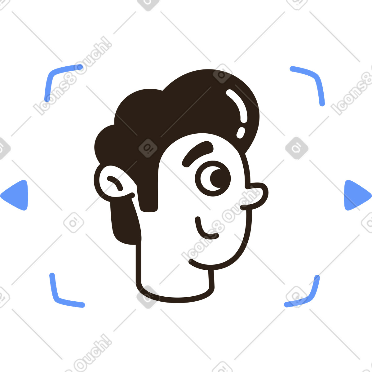 Faccia id illustrazione in stile Plain scarica in PNG, SVG