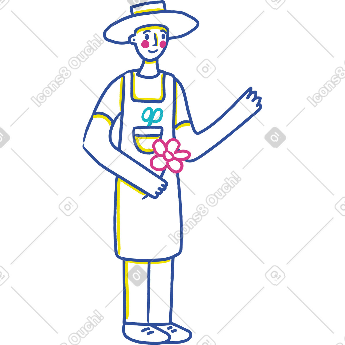 Ilustração de Florista em no estilo Lime para baixar em PNG, SVG