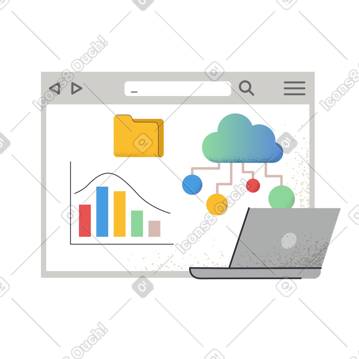 Computer technology illustration in Pale style download in PNG, SVG