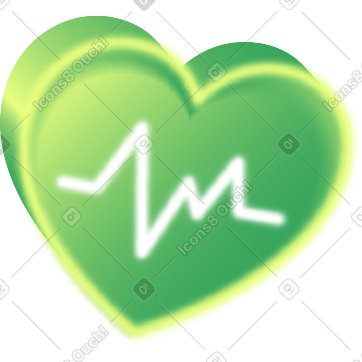 Green heart illustration pulse clipart image in PNG SVG GIF