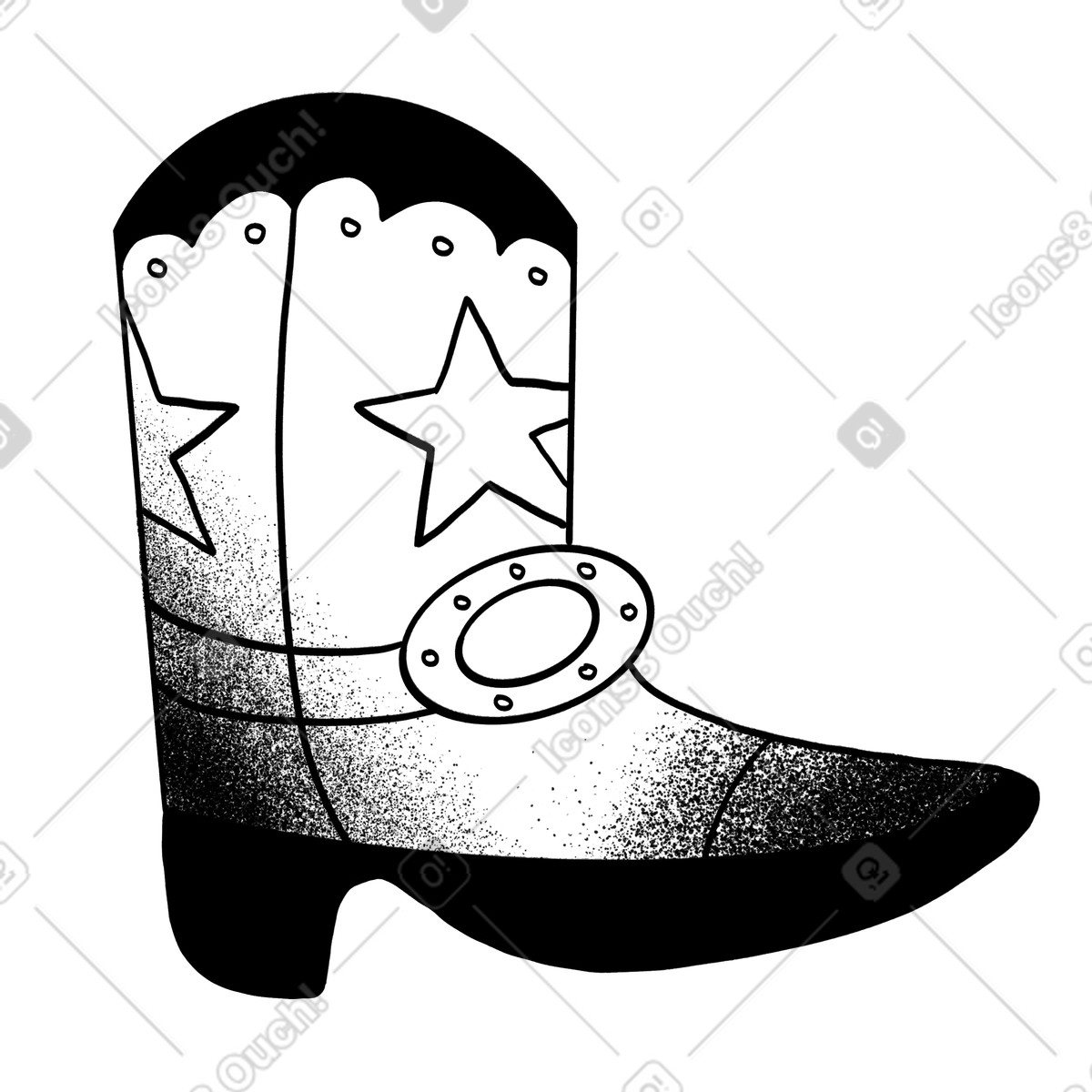 Illustration Bottes de cow-boy style tatouage vintage dans le Experimental à télécharger aux formats PNG, SVG