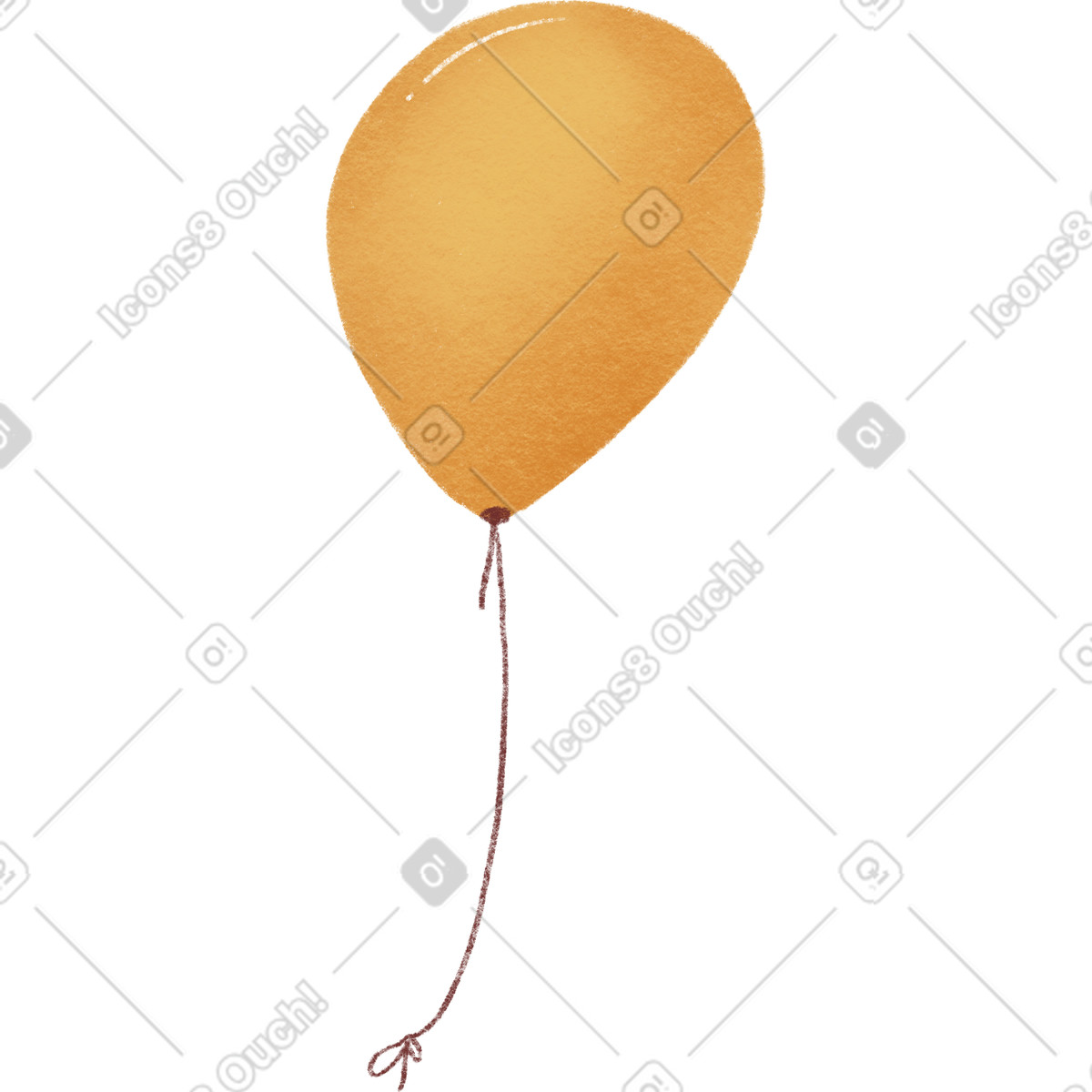 Ilustración Balloon yellow en estilo Woolly a descargar en PNG y SVG