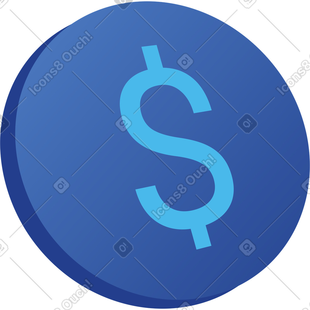 Ilustração de Dollar coin em no estilo Quantum para baixar em PNG, SVG