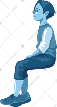 Boy sitting side view PNG, SVG