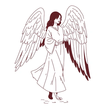 An angel with wings that appear to glitch and shift in abstract patterns