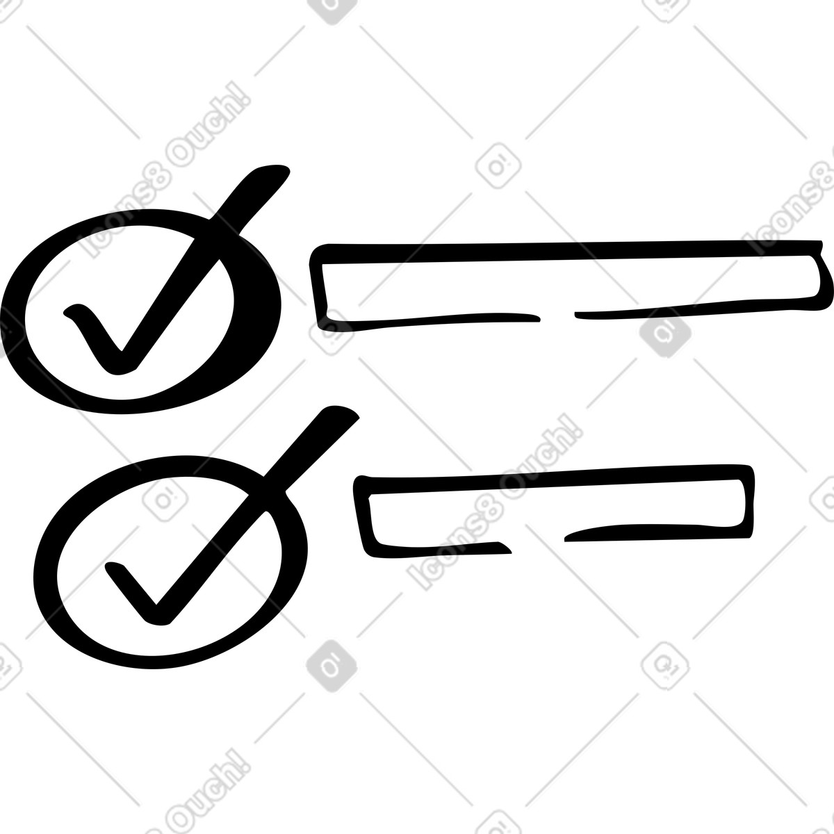 Ilustração de Tarefas concluídas em no estilo Line para baixar em PNG, SVG