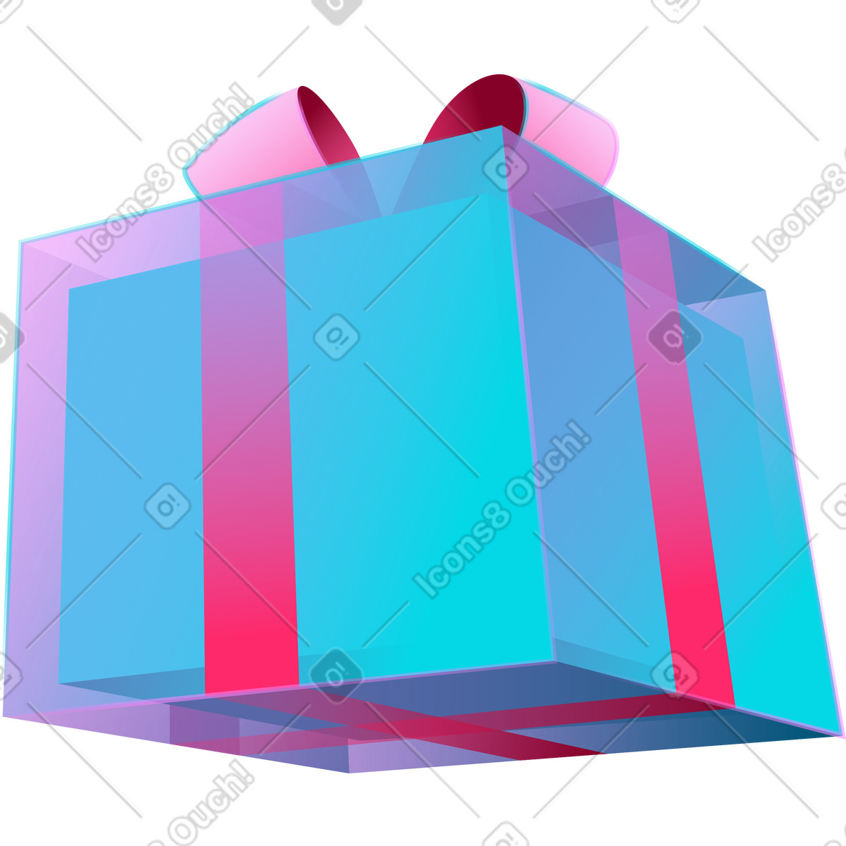 Ilustración Caja de regalo en estilo Neon a descargar en PNG y SVG