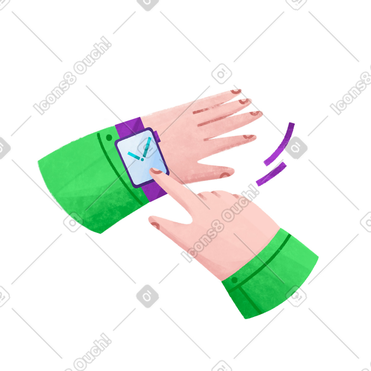 下载 Bonbon 风格的 指针指向手表 插画，支持 PNG、SVG 格式