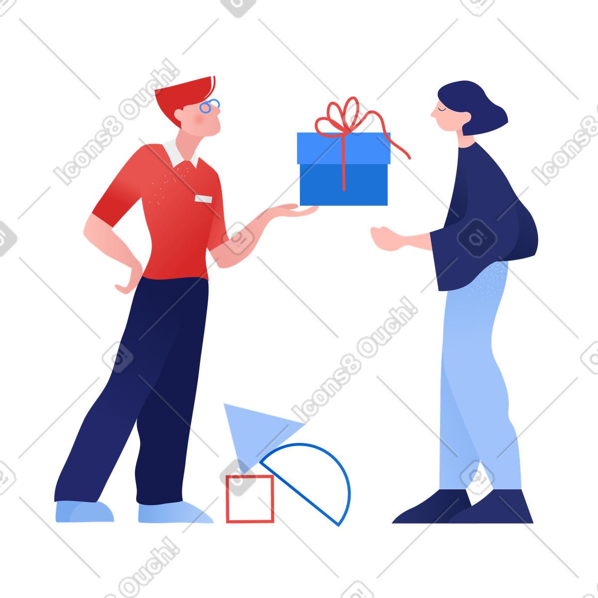 Illustration Achats et livraison en ligne aux formats PNG et SVG
