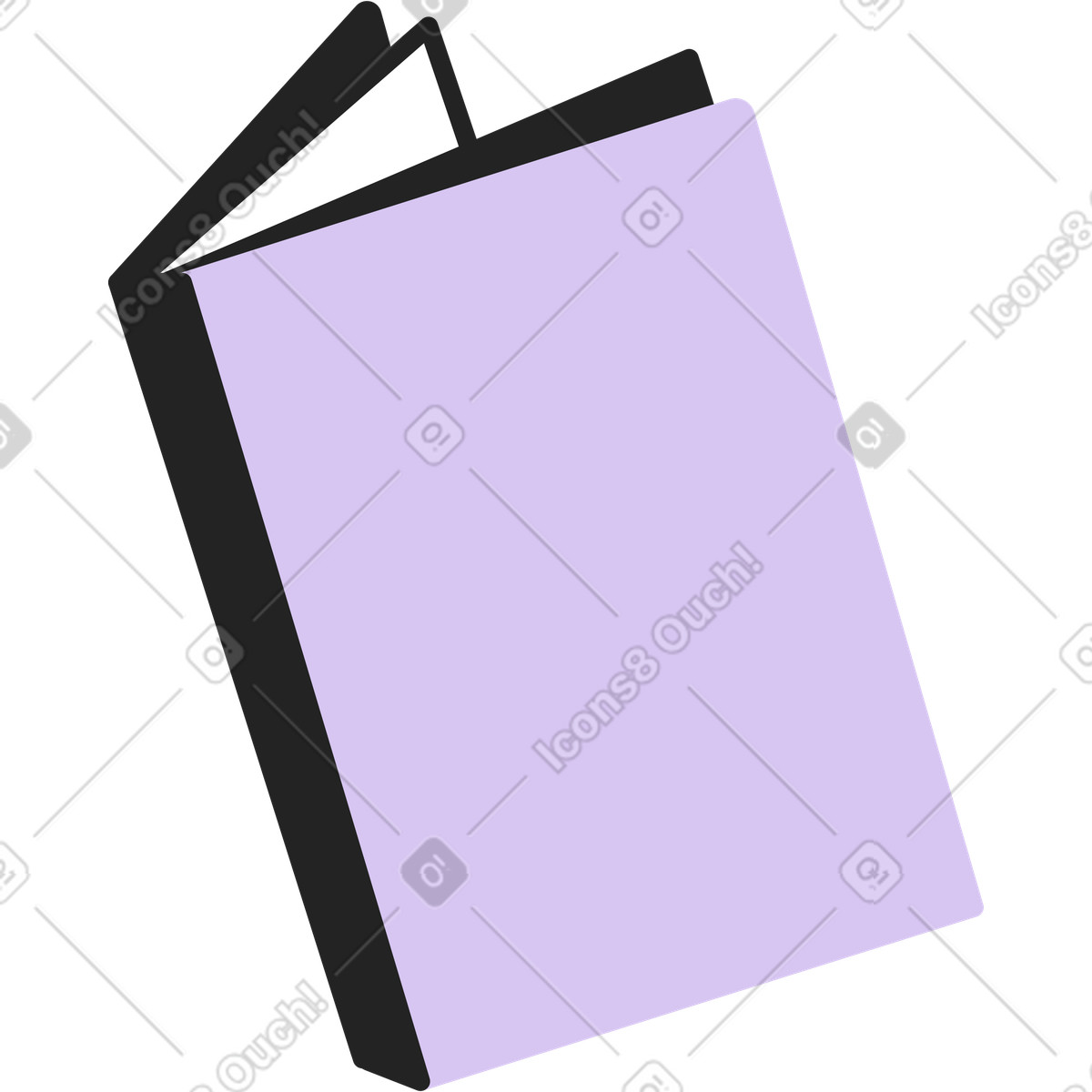 Ilustração de Livro ligeiramente aberto em no estilo Sammy Line para baixar em PNG, SVG