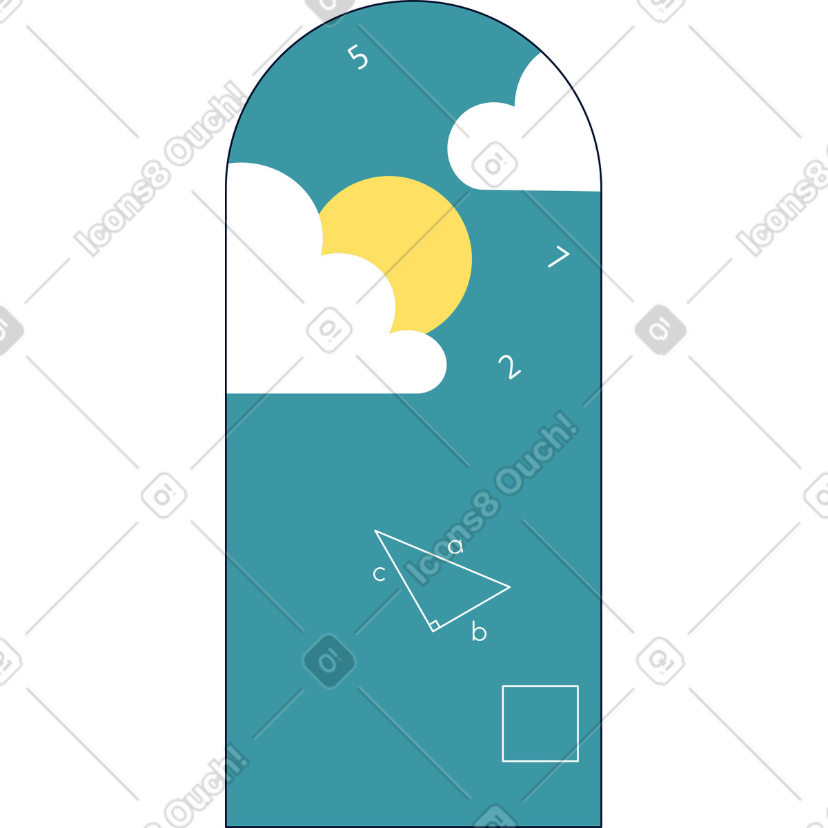 School background illustration in Teal style download in PNG, SVG
