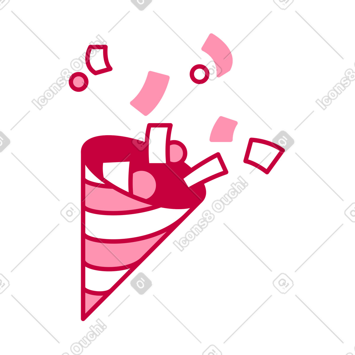 Party Popper Exploding with Confetti illustration in Natty style download in PNG, SVG