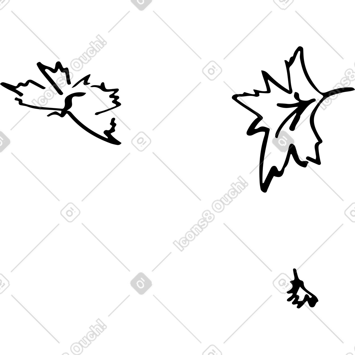 Foglie d'autunno illustrazione in stile Line scarica in PNG, SVG