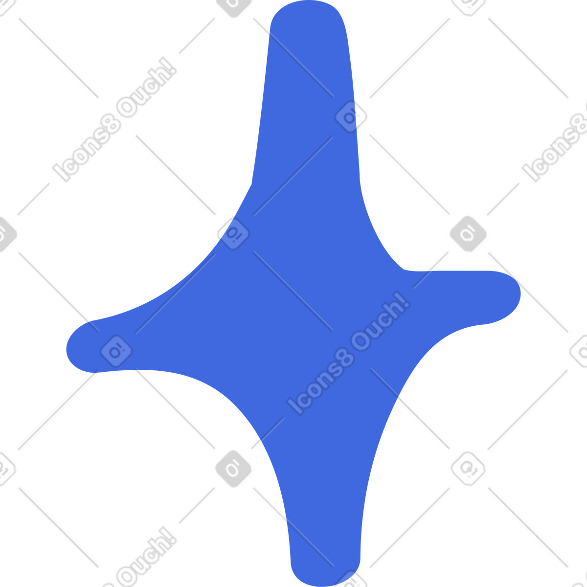 Sparkle shape rounded four point starburst decorative minimal symbol illustrazione in stile Ballpoint Pen scarica in PNG, SVG
