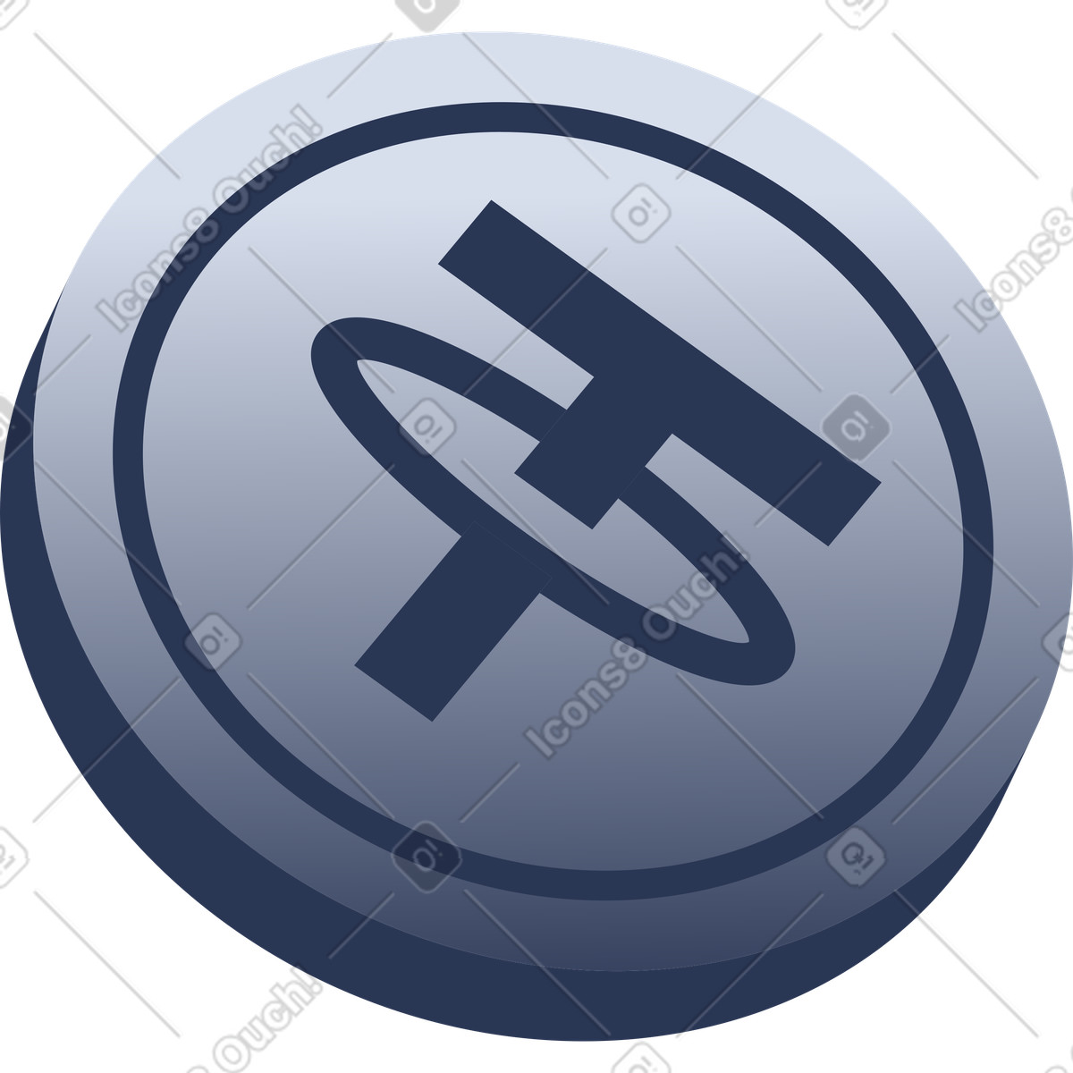 Tether coin illustration in PNG, SVG