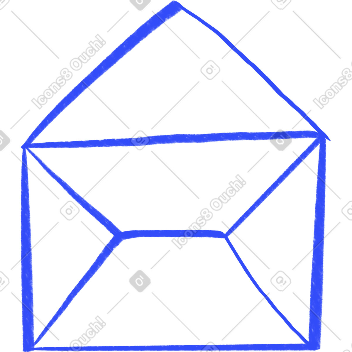 Ilustración Blue open letter en estilo Quirky a descargar en PNG y SVG