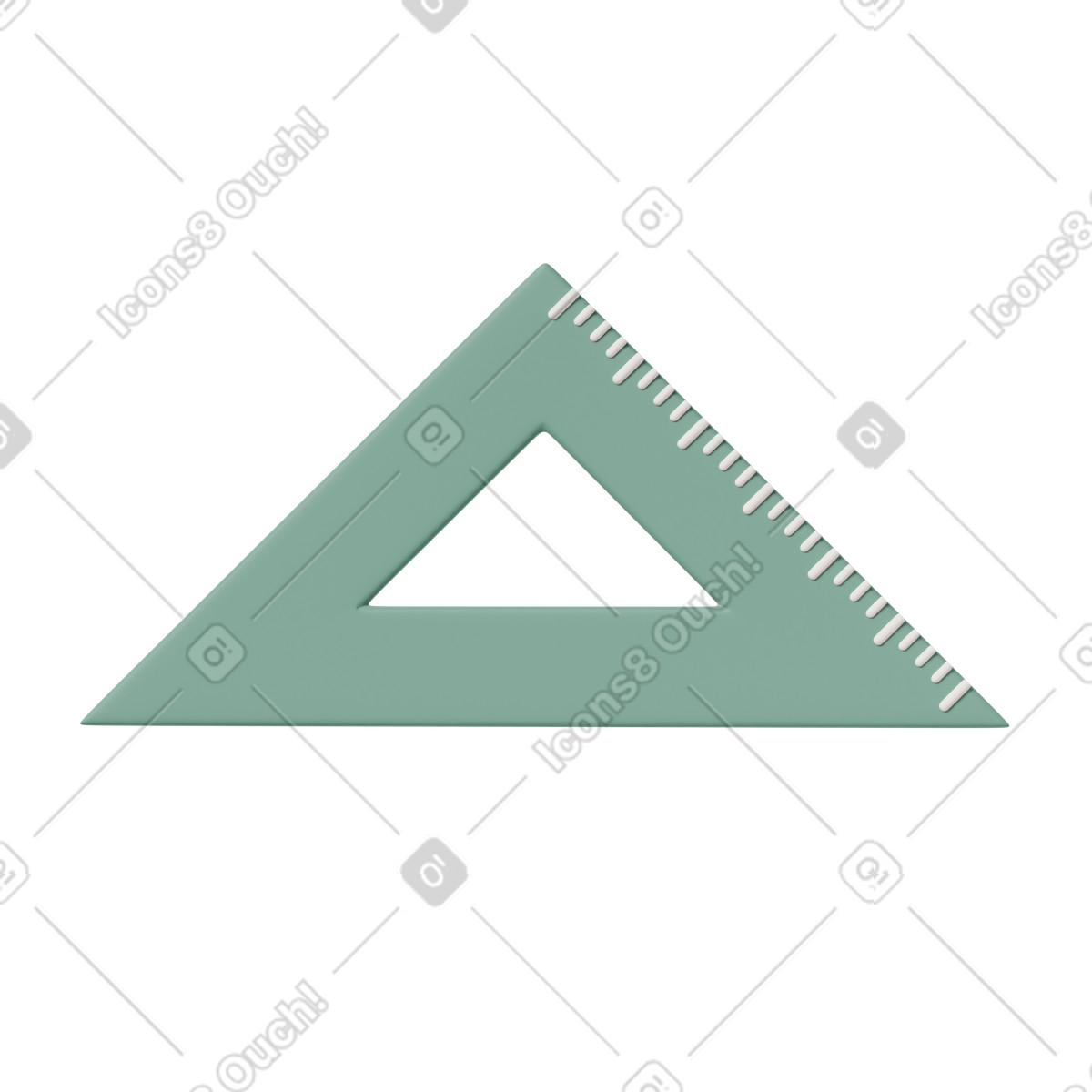 Green triangular ruler illustration clipart image in PNG SVG GIF
