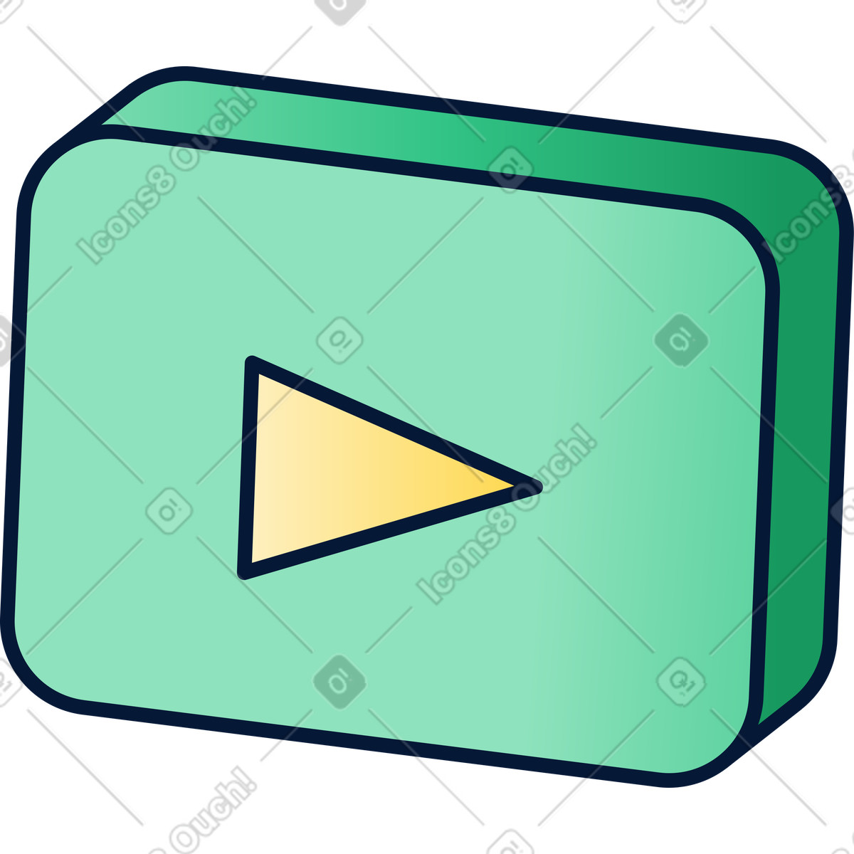 Green play button illustration in PNG, SVG