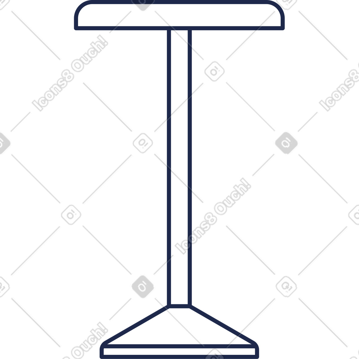Ilustración Mesa de bar en estilo Outline a descargar en PNG y SVG