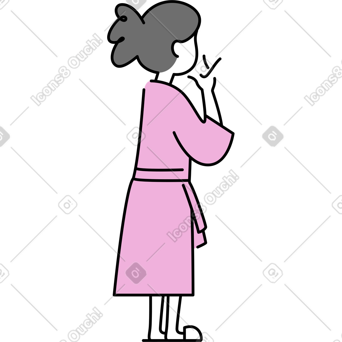 Ilustración Mujer en bata de baño estilo Mochi a descargar PNG y SVG