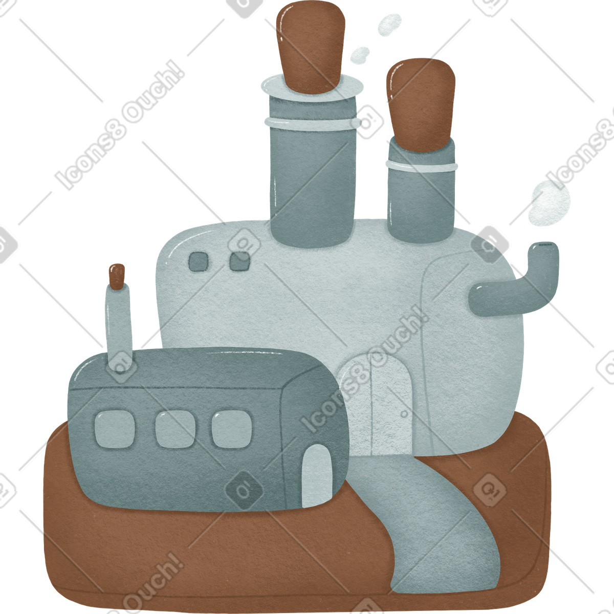Fabrik-Illustration im Woolly-Stil als Download in PNG, SVG