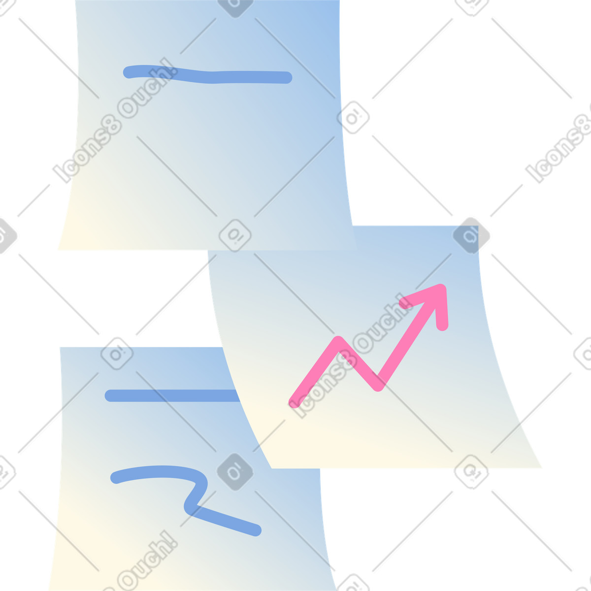 Post-it con testo e freccia su illustrazione in stile Beam scarica in PNG, SVG