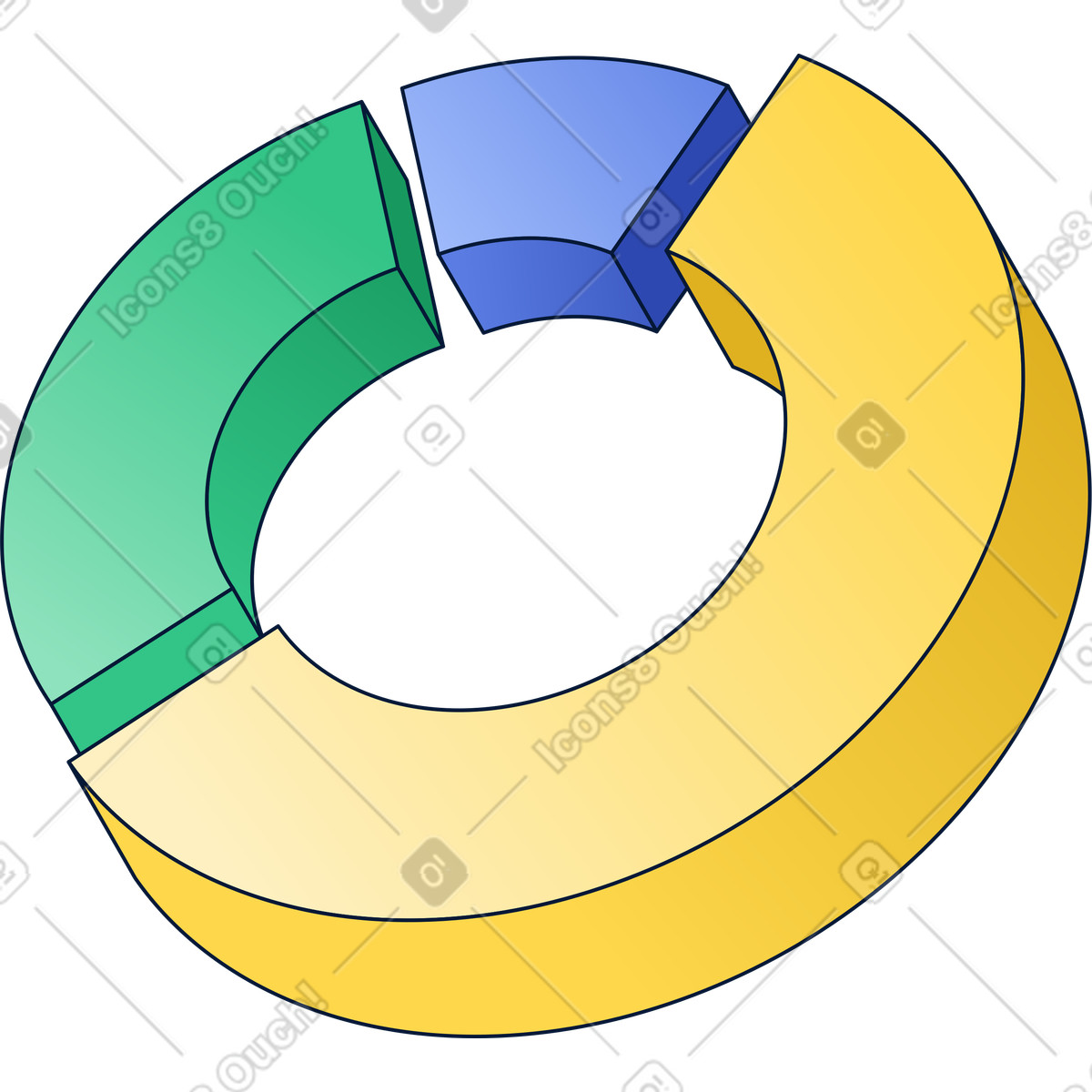 Donut chart illustration in PNG, SVG