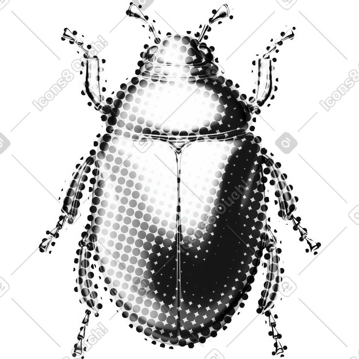 Illustration Bug pointillé dans le style Print à télécharger aux formats PNG, SVG