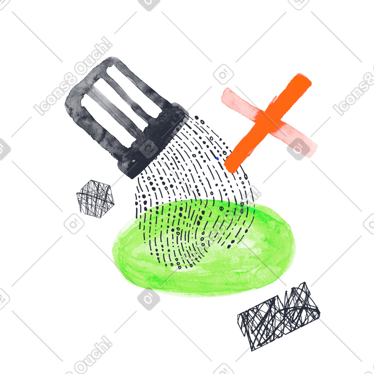 Toxic waste illustration in Inky style download in PNG, SVG