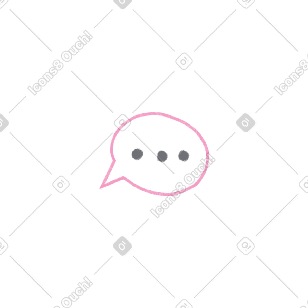 Speech bubble with a three-dot illustration in Tutti style download in PNG, SVG