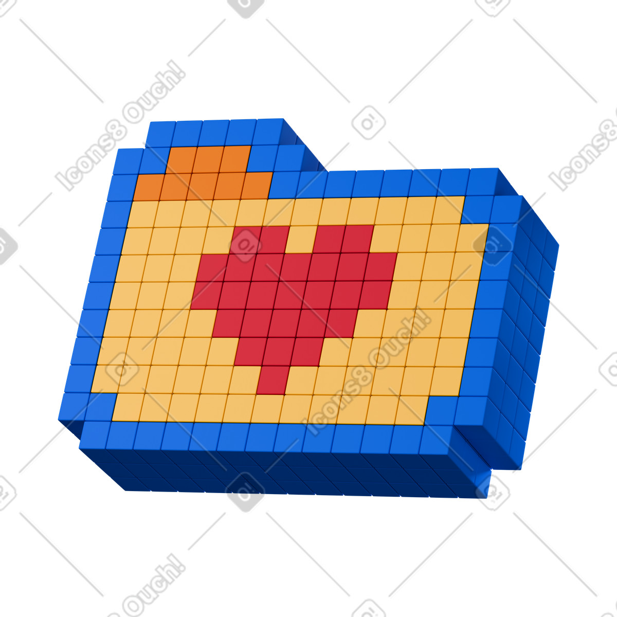Colorful Voxel Favorites Folder illustration in 3D Stickle style download in PNG, SVG