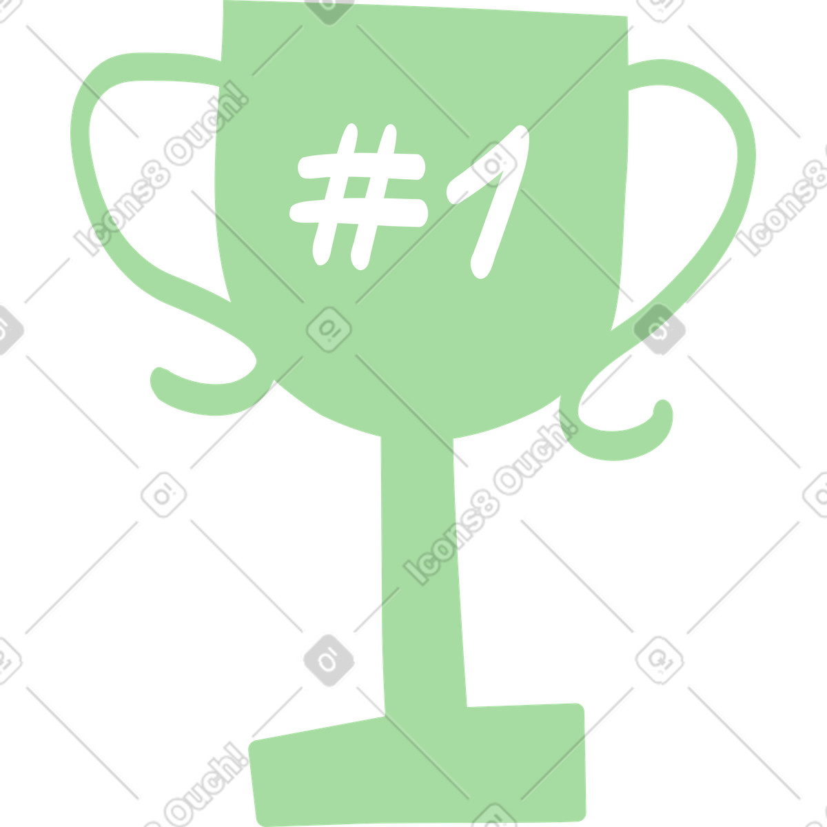 Illustration Trophy cup award with hashtag number one winning text dans le style Organic à télécharger aux formats PNG, SVG