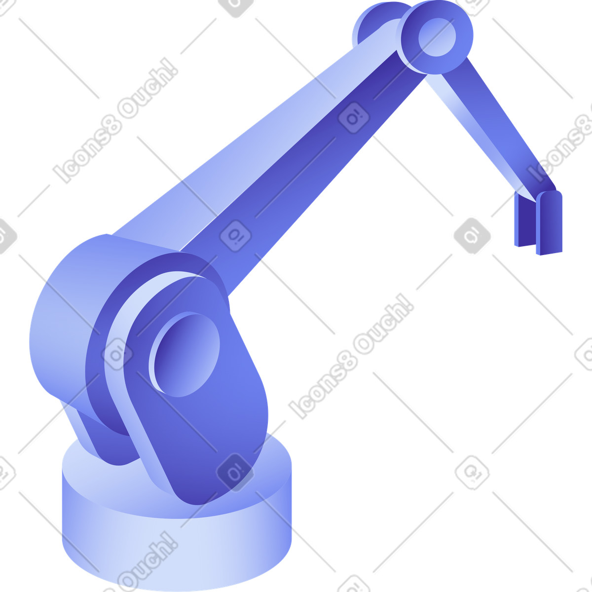 Ilustración Brazo robótico giratorio en estilo Levels a descargar en PNG y SVG