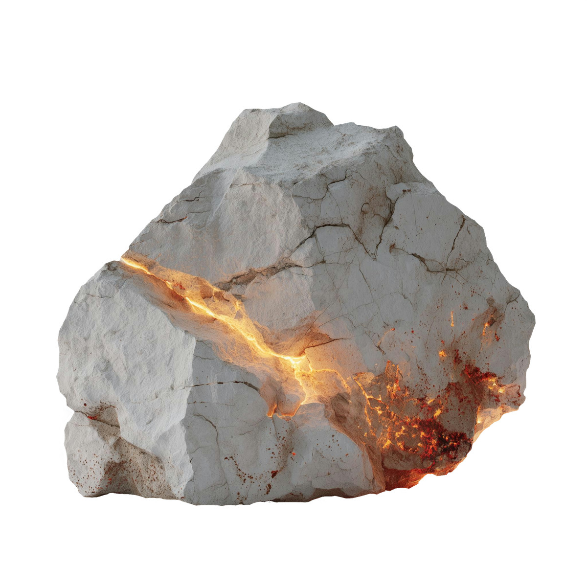 Cracked stone with internal glow illustrazione in stile Biomorphic scarica in PNG, SVG
