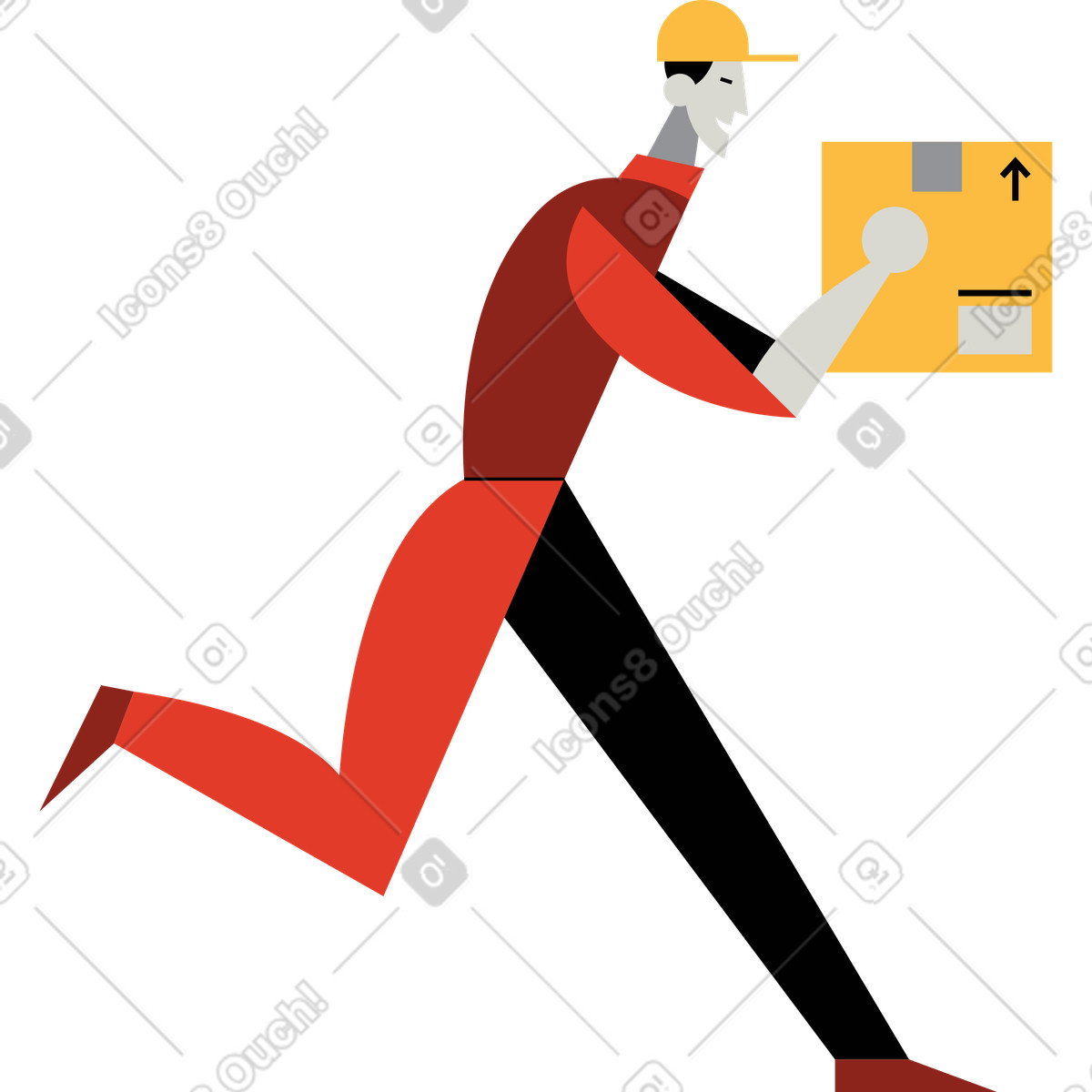 下载 Burgundy 风格的 Delivery man 插画，支持 PNG、SVG 格式
