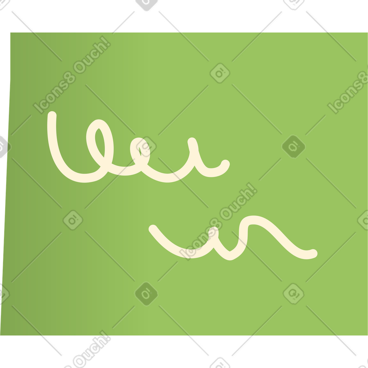 下载 Silky 风格的 带有铭文的绿色贴纸 插画，支持 PNG、SVG 格式