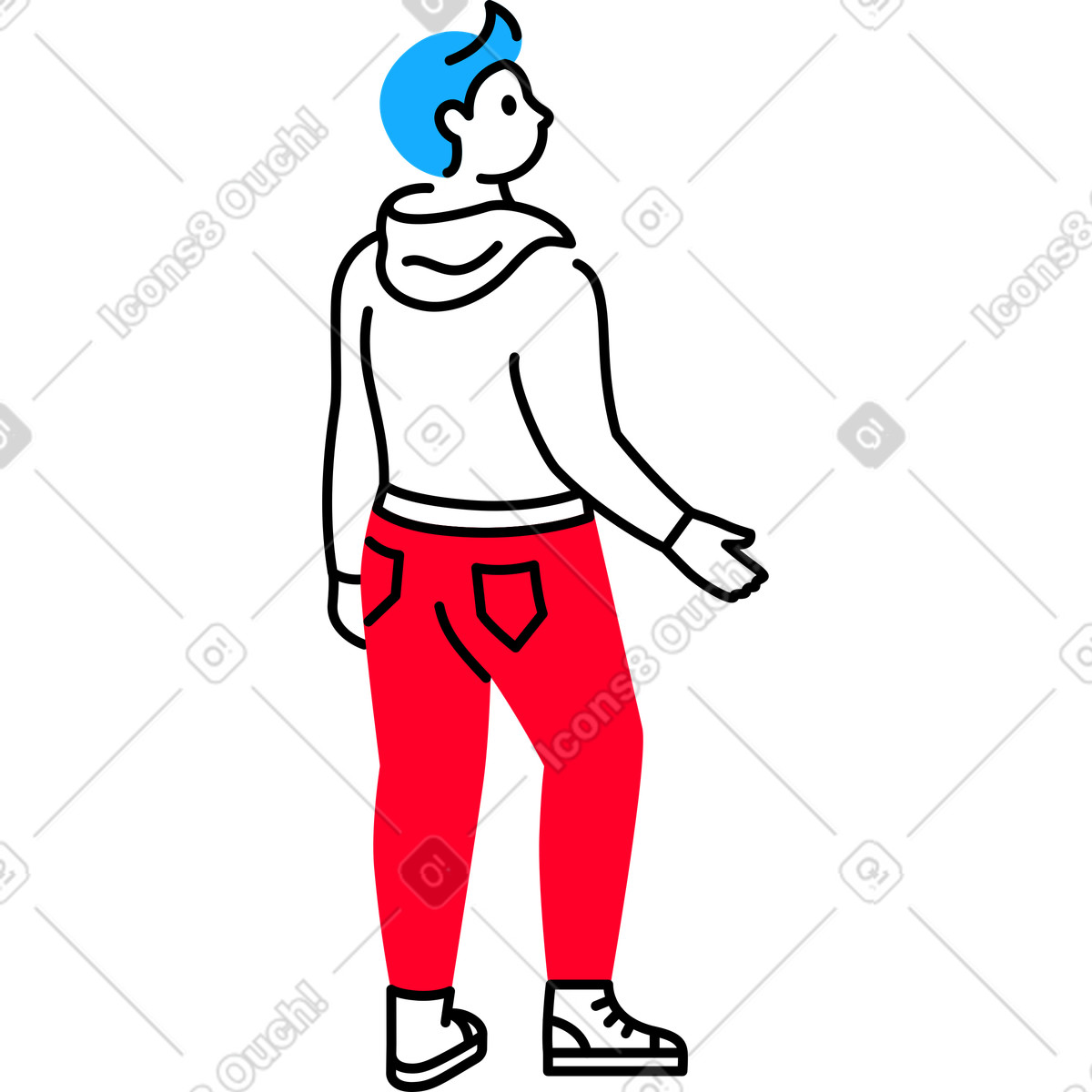 Ilustración Hombre en estilo Transistor a descargar en PNG y SVG