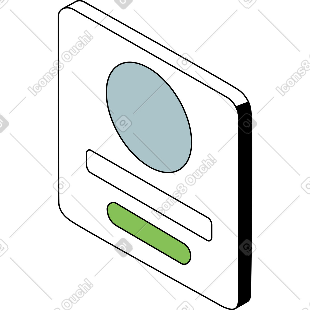 Isometric スタイルの プロファイル ウィンドウ のイラストをPNG、SVG形式でダウンロード