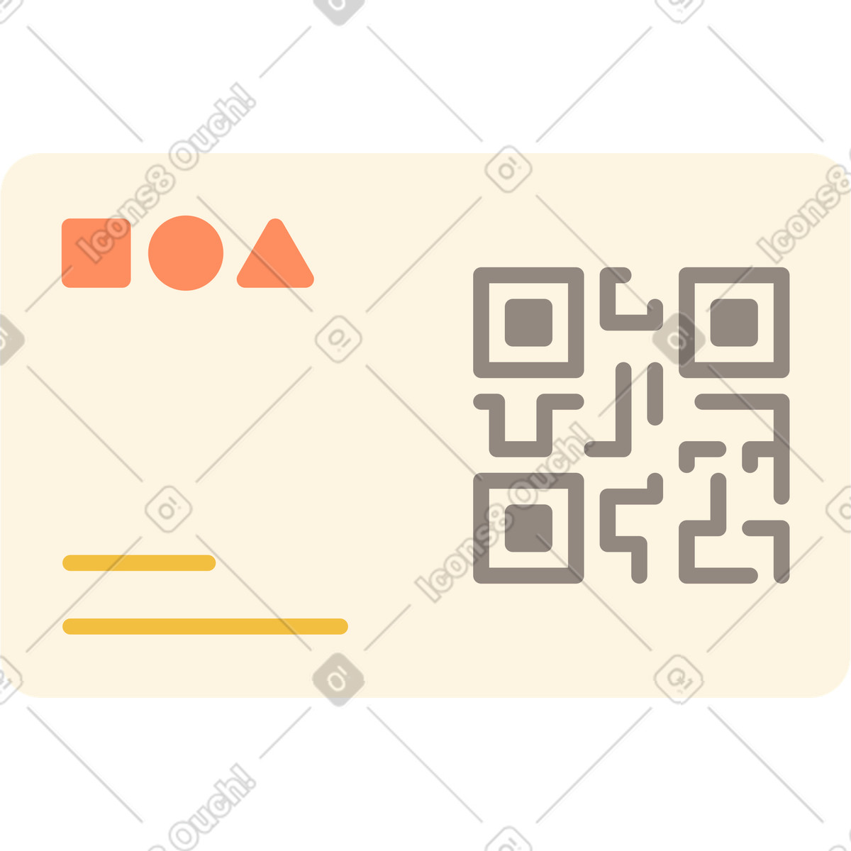 Иллюстрация Карта лояльности с qr-кодом в стиле Simplistic — скачать в форматах PNG, SVG