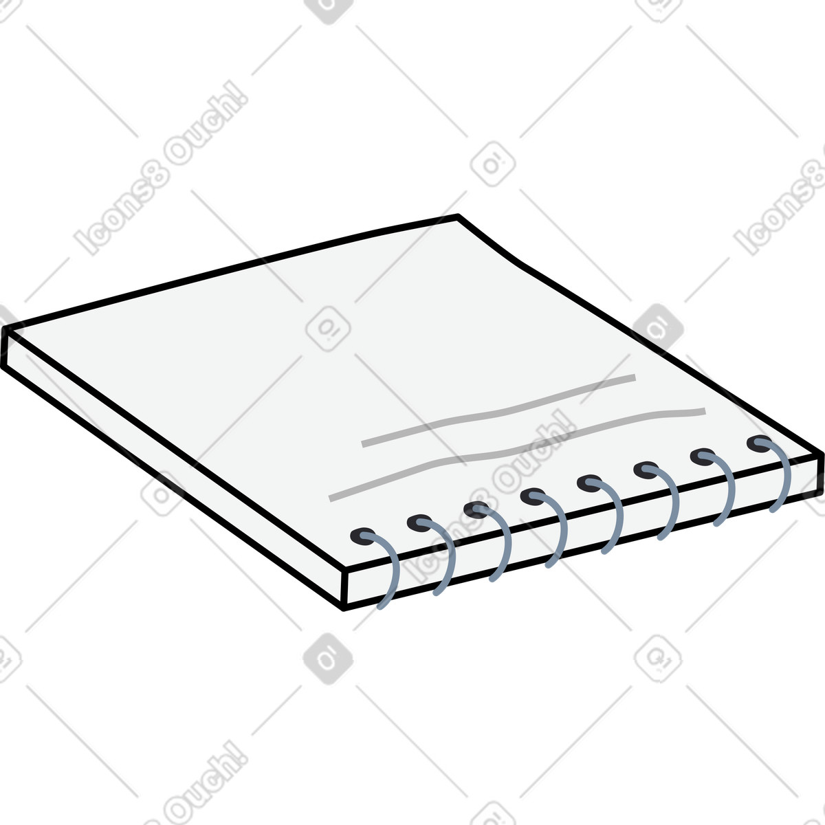Open notebook illustration in Kindy style download in PNG, SVG