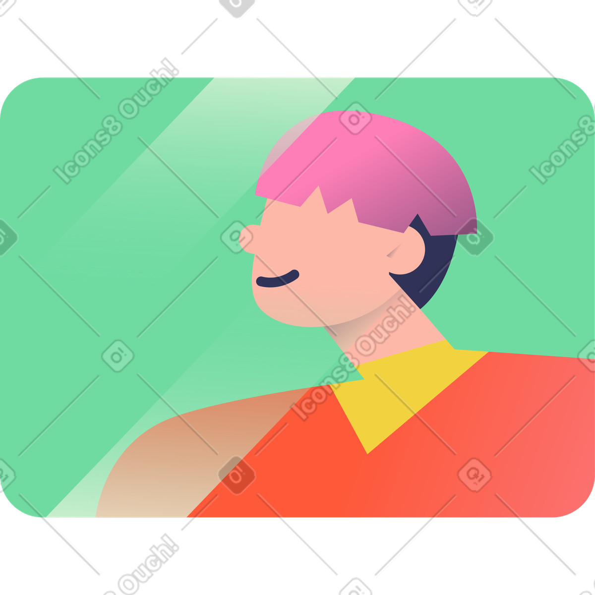 Man in the dialog box illustration Beam style download PNG, SVG