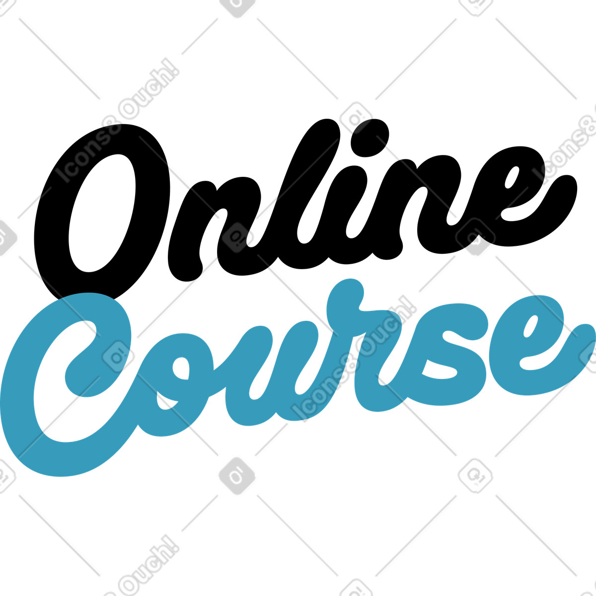 Lettering online course text illustration in Airy style download in PNG, SVG
