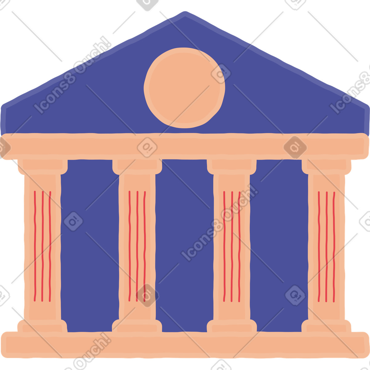 Bank illustration featuring government-related clipart in PNG for graphics collection
