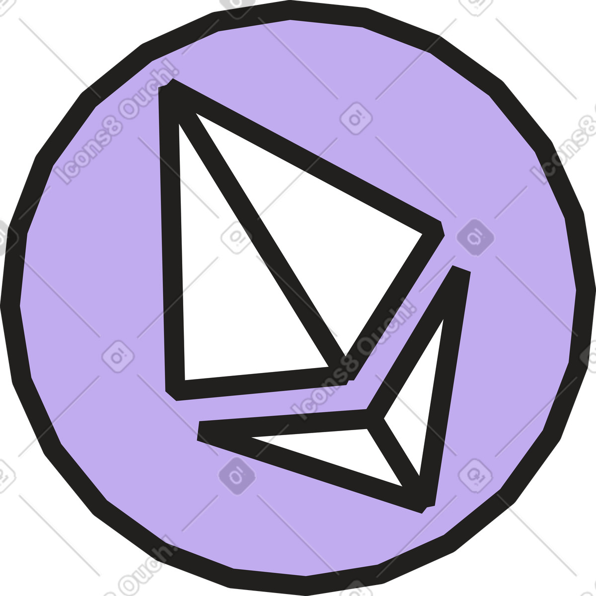 Ilustración Icono de ethereum en estilo Dazzle a descargar en PNG y SVG
