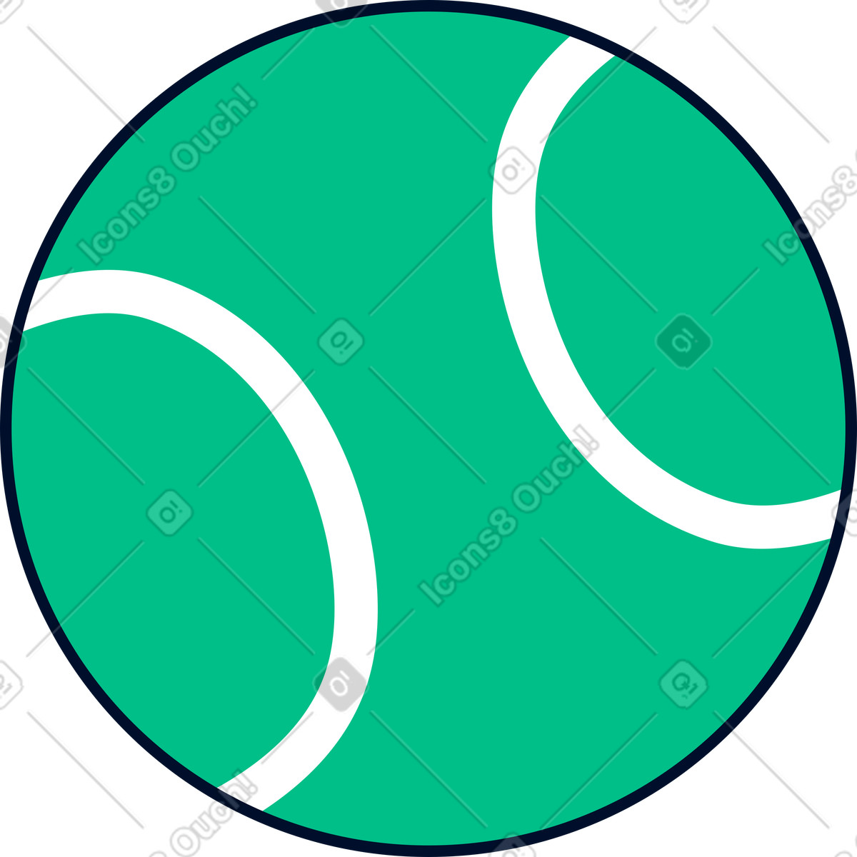 Illustration Balle de tennis dans le style Teal à télécharger aux formats PNG, SVG